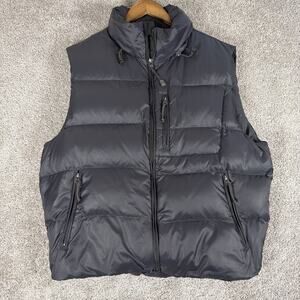 Ralph Lauren RLX Down Puffer Vest Mens XL Black Full Zip Goose Down Hide a Hood